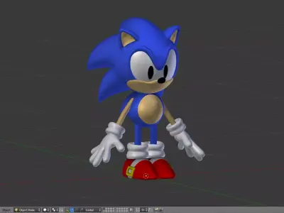 CLASSIC SONIC - FULL RIGGED - GABOKAR 3D model