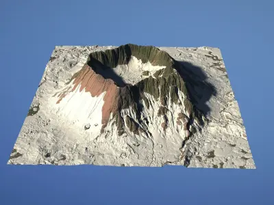 Landscape Environment Volcano Snow 29 Low-poly 3D model
