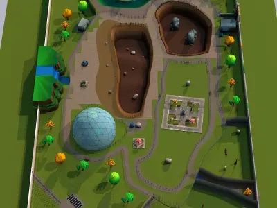 Toon 3D Zoo Low-poly 3D model