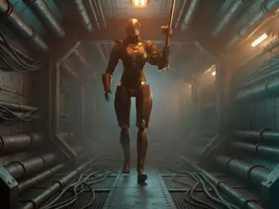 Futuristic Sci-Fi Robot Soldier 3D Model Low-poly 3D model