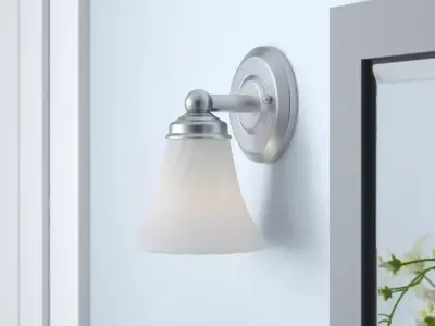 Light Satin Nickel Bath Bar Free 3D model