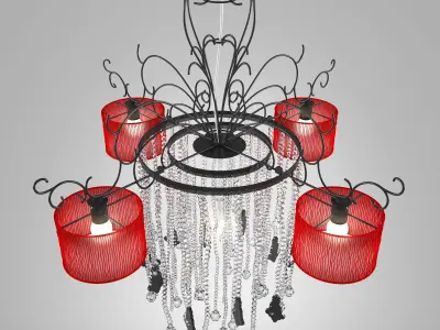 Baga 1 chandelier with shades 3D model