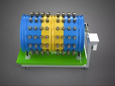 STEEL DRUM 55 GALLON POT GARDEN ROTARY HYDROPONIC PLANT FARM IOT 3D model