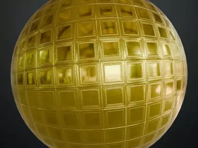 Golden Metal Ceiling Vintage PBR Seamless Texture