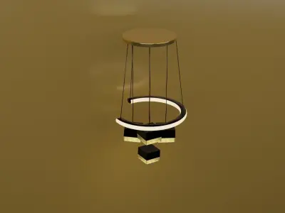 hi-tech pendant light in shape of crescent moon 3D model