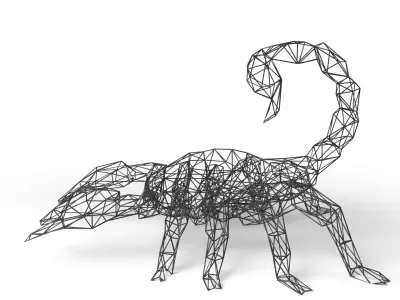 Scorpion Wireframe Low-poly 3D model