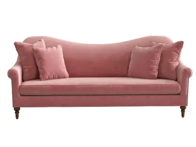Cerise Velvet Sofa 3D model