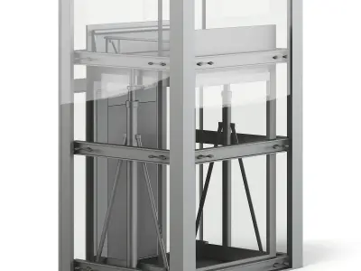 Glass Elevator 3D Model 3D model