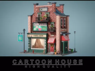 Cartoon House 11 3D model buy