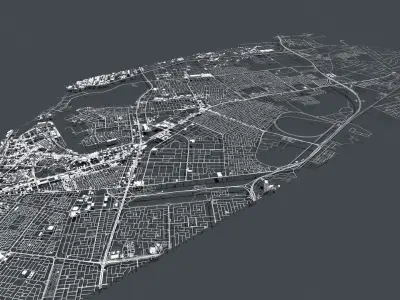 Cityscape Abu Dhabi United Arab Emirates  3D model