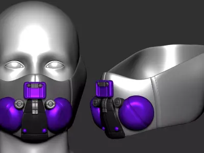 gas mask millitary high poly sculpt 3d printable  3D model