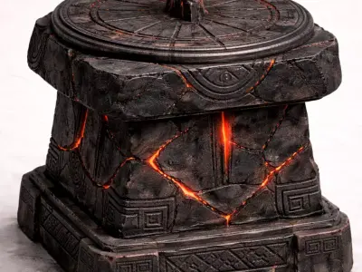 Ancient Volcanic Artifact Low-poly 3D model