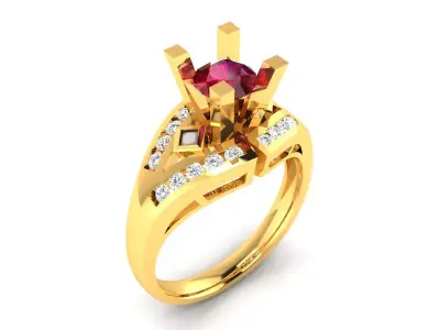 Women Ring  Render 3dm STL OBJ FBX Details 3D print model 28