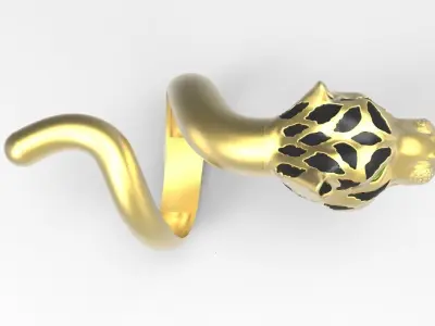 Tiger Head Ring 3D model