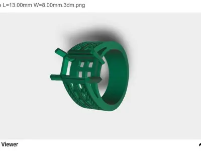 Men Ring With Emerald Cut Center Stone 3D print model