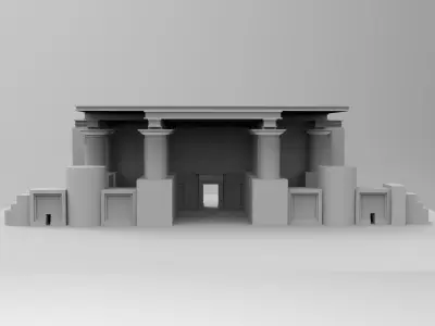Egyptian Castle Entrence Low-poly 3D model