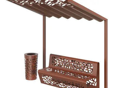 Urban street furniture 3D model