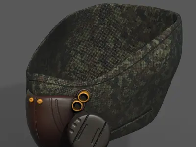 gas mask helmet scifi low poly 3d Low-poly 3D model