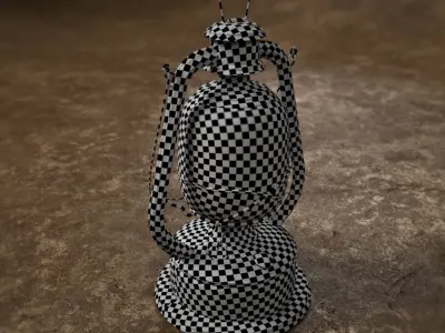 Medieval lantern Low-poly 3D model