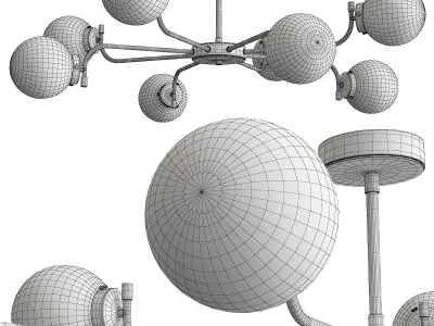 The David Hunt Lighting Collection JAZZ 8 light polished brass Low-poly 3D model