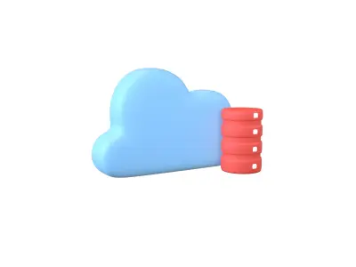 Cloud Database Icon v2 003 Low-poly 3D model