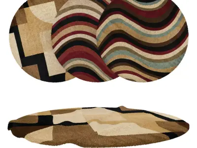 Round Rug Set 278 3D model