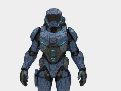  Soldier Sci-Fi Game-Ready 3D Character Model Low-poly 3D model