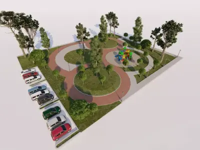 public park-Private Park Landscape -Park Center 3D model