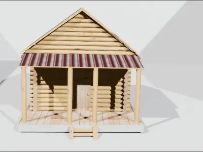 a log house2 Low-poly 3D model