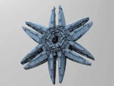 Star Flower Ship design 6 3D model