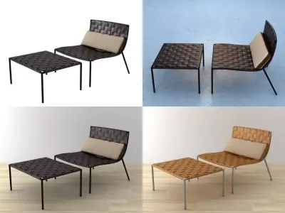 Klasen set of chairs and table 3D model