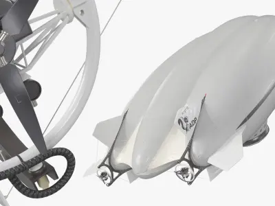  Technical Cargo Transport Airship Gray with Interior 