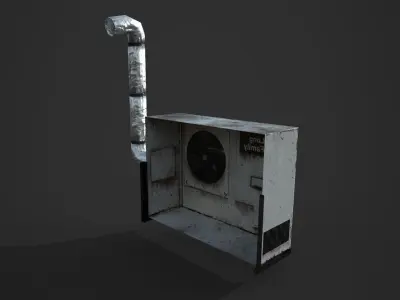 Low Poly Exterior Air Conditioning Unit Low-poly 3D model