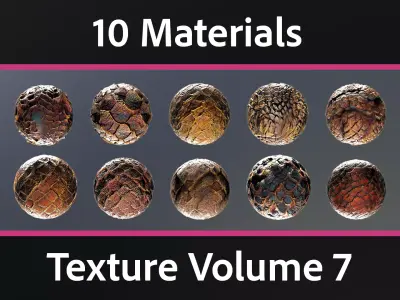 10 Materials Skin Dragon Seamless PBR Volume 7 Texture