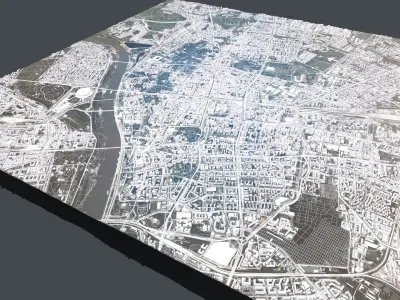 Cityscape Warsaw Poland  3D model
