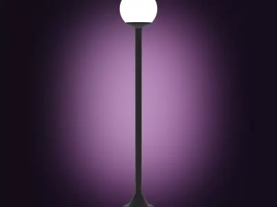 Lamppost floor lamp with globe 3D model