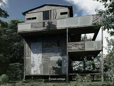 Ruin houses 3D Model Pack