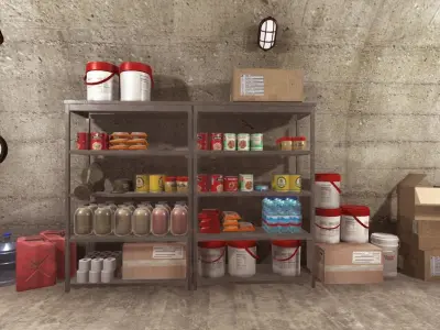 Survival Bunker Low-poly 3D model