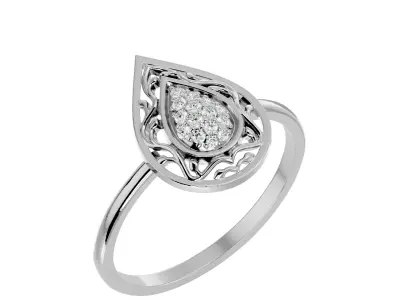 Light Minimalist Diamond Ring 3D print model 31