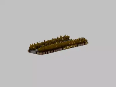 cobbled street section 3 Low-poly 3D model