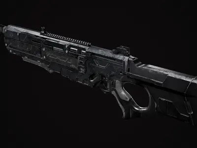 Scifi Rifle Low-poly 3D model
