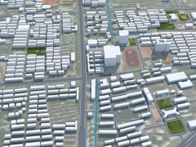 Yangzhou Jiangsu China 40km AI Low-poly 3D model