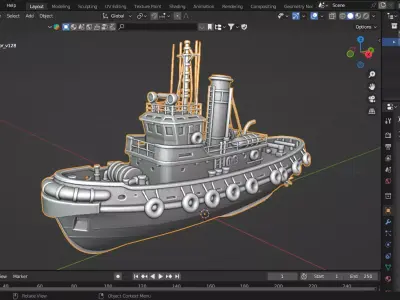 Classic Tugboat 3D print model
