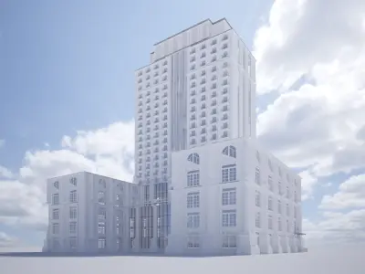 Neo Classic Hotel Building 3D model