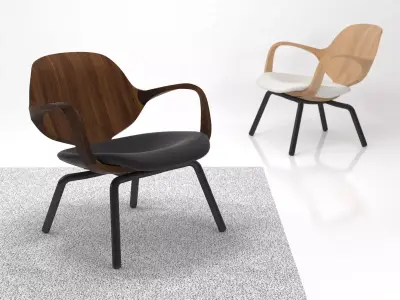 Clad Armchair Low 3D model