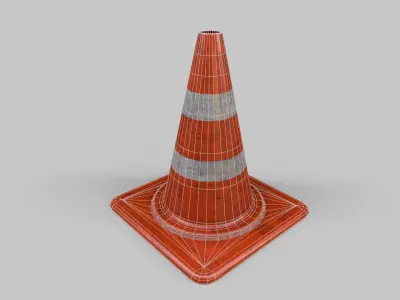 Traffic Cone V1 - 001 Low-poly 3D model