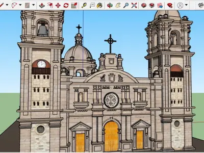 The Cathedral of Tacna - Low Poly Low-poly 3D model