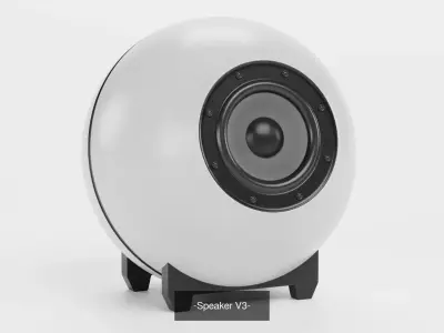 4 White Speakers - Modern Audio Units 3D Model Pack