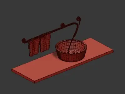 Bathroom sink with bowl on top 3D model