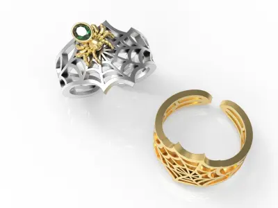 Spider Web Rings 3D print model